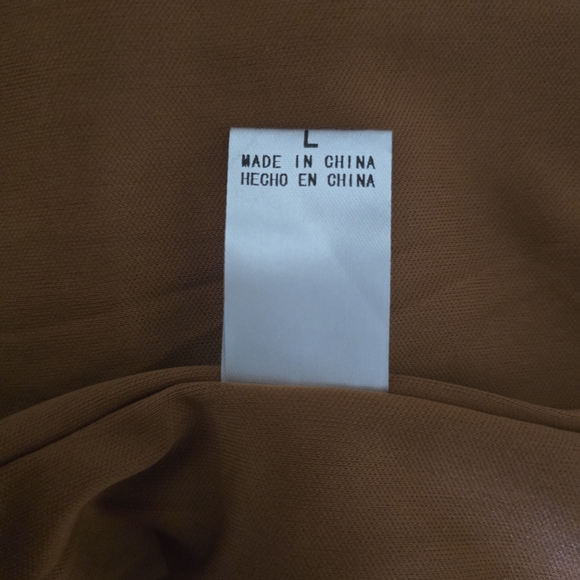 Andrée By Unit Brown Long Sleeve Ruffle Boho Mini Fall Dress New Size Large - Picture 6 of 6